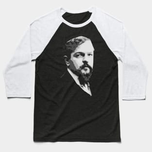 Claude Debussy Black and White Baseball T-Shirt